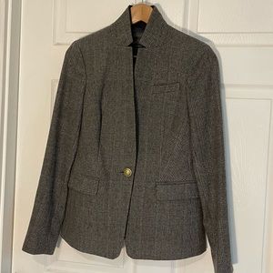 J Crew Regent Plaid Blazer with Satin Lapel